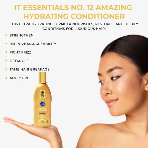 Miniatura 2 de IT Essentials No. 12 Amazing Hydrating Conditioner Professional: todo tipo de cabello infundido con aceite de abisinio y aceite de girasol