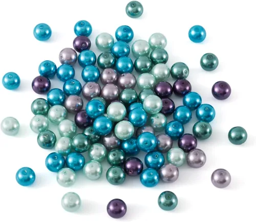 Miniatura 6 de Pandahall - Cuentas de perlas de cristal ambientales con brillo satinado de 0.315 in para hacer manualidades de joyería y manualidades, alrededor