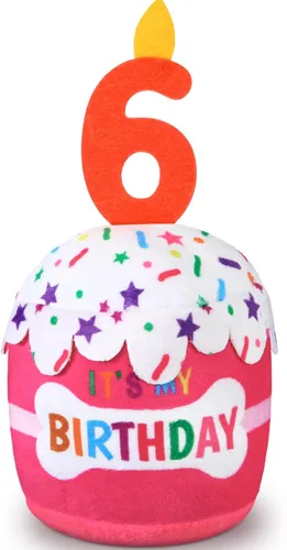 Miniatura 29 de Dansydaisy Accesorios de juguete de pastel de cumpleaños para perros, regalos para niñas y niños, juguete de peluche chirriante para decoración