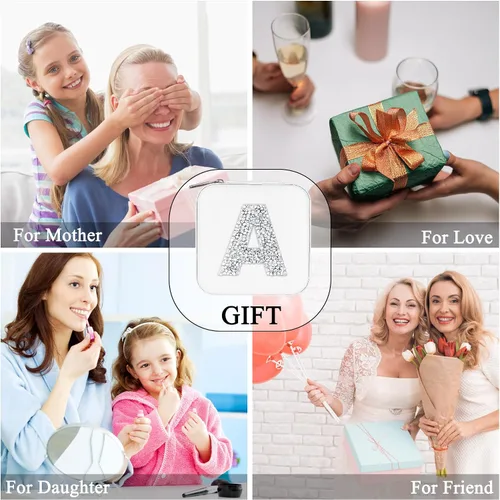 Miniatura 6 de Joyero pequeño Traveli - Joyero organizador Joyero de viaje pequeño blanco con soporte para joyas, artículos esenciales de viaje, regalo