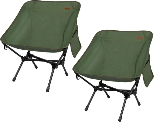 Miniatura 8 de TOBTOS Silla de camping portátil de respaldo alto, soporta 440 libras, silla plegable ultraligera con soporte para la cabeza, silla de mochilero