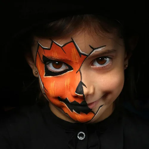 Miniatura 7 de MEICOLY Barra de Pintura Facial y Corporal Naranja (29.99 g), Crema para Cara de Halloween, Efectos Especiales SFX de Calabaza y Tigre, Negro