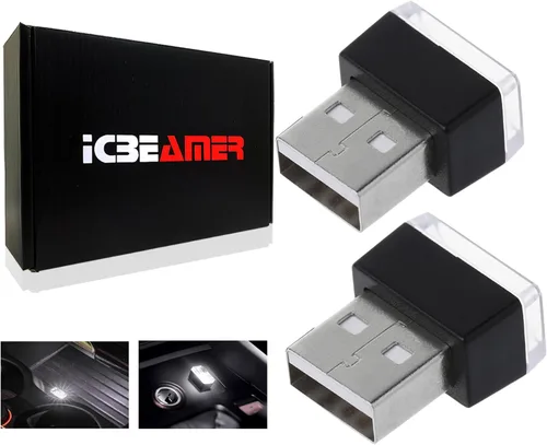 Miniatura 25 de ICBEAMER Smart USB 1-Paquete (Azul) Luz de Noche LED Automática Plug-in Miniatura para Coche, Van, Pickup, Camión, Interior, Maletero, Iluminación