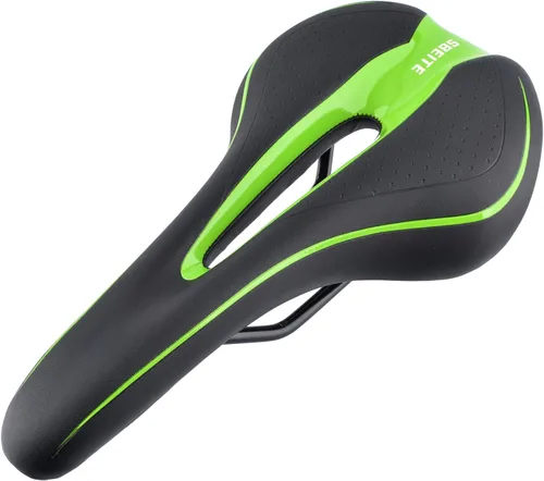 Miniatura 5 de Sillín de bicicleta de montaña duradero Negro y Verde