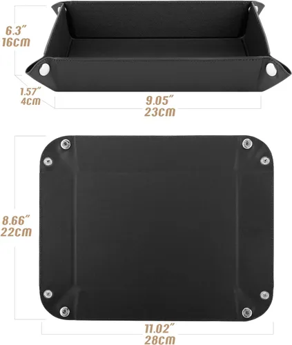 Miniatura 6 de Luxspire Bandeja de valet bandeja de piel sintética bandeja de Catchall bandeja de llaves de joyería para hombres y mujeres placa de almacenamiento
