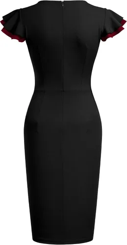Miniatura 5 de Miusol Vestido de noche vintage con cuello en V profundo para mujer