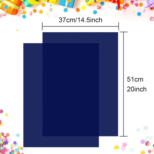 Miniatura 2 de CHRORINE - 60 hojas de papel de seda azul marino para envolver regalos, papel de seda a granel para manualidades artísticas y decoración, ideal