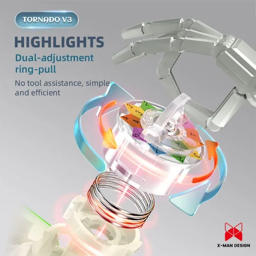 Miniatura 3 de BroMoCube Nuevo QY X Man Tornado V3M Cubo de velocidad magnético QY Toys Tornado V2M Flash Verson actualizado 3x3x3 Cubo de velocidad (estrella)