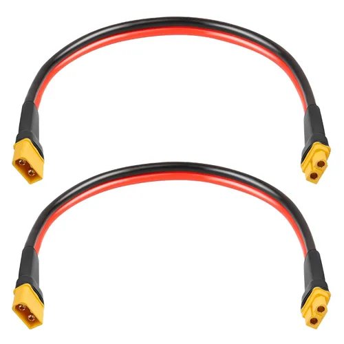 Cable de extensión XT60 de 10 AWG de 1 pie, 2 unidades, 2, 3, 5, 10, 10, 15, 20, 25, 30, 35, 40, 50, 75, 100 pies, conector hembra a macho XT60 para