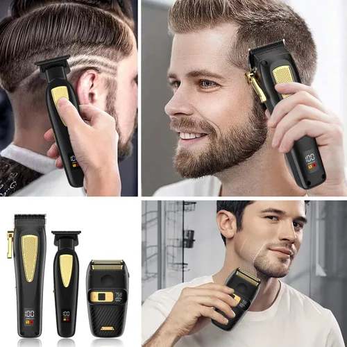 Miniatura 6 de Cortadora de pelo para hombre, inalámbrica, afeitadoras eléctricas para hombres, juego de cortapelos profesional para corte de pelo, kit de aseo