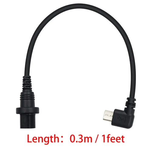 Miniatura 4 de Duttek Cable de montaje en panel micro USB, ángulo izquierdo, extensión de montaje micro USB de 90 grados, cable de descarga macho a hembra