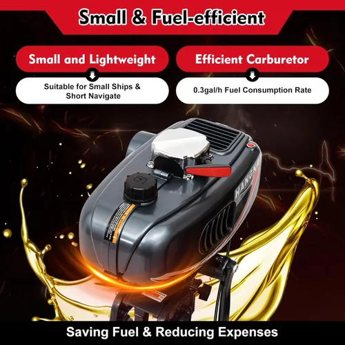 Miniatura 3 de Motor fuera de borda de 2 tiempos 3.5HP, motor de barco marino de pesca resistente, motor de kayak, motor de barco fuera de borda Hangkai de 2500 W