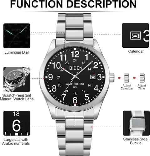 Miniatura 8 de LN LENQIN Relojes para hombre analógicos de cuarzo deportivos unisex, impermeables a 30M, reloj de enfermera para hombres y mujeres, profesionales