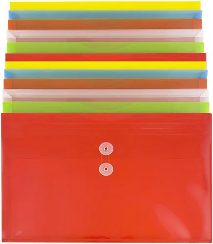Miniatura 69 de Fundas de plástico con cierre de botón y cordel para guardar documentos (12 fundas de tamaño carta), de JAM Paper, Amarillo