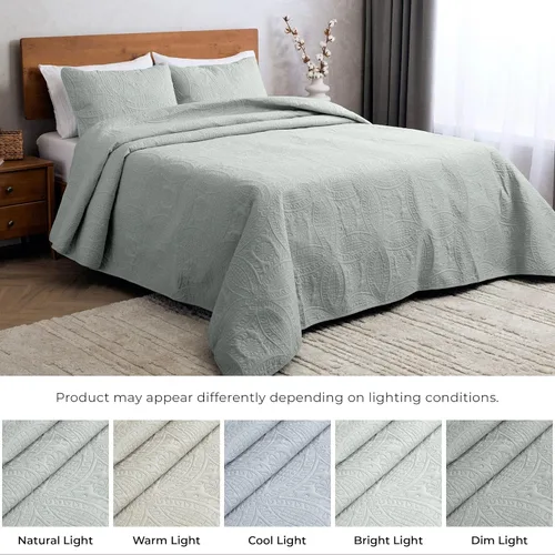 Miniatura 3 de Mellanni - Juego de colcha para cama individual con funda de almohada - Tecnología de acolchado ultrasónico - Juego de colcha de 2 piezas de gran
