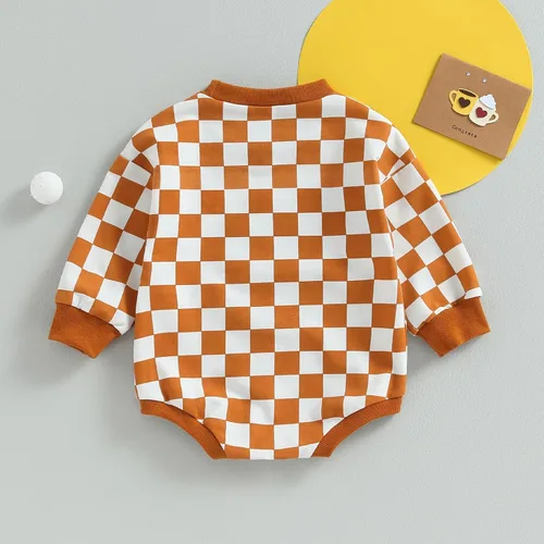 Miniatura 39 de Karuedoo Sudadera a cuadros para bebé niño y niña, mameluco de gran tamaño, manga larga, con burbujas, ropa neutra para otoño