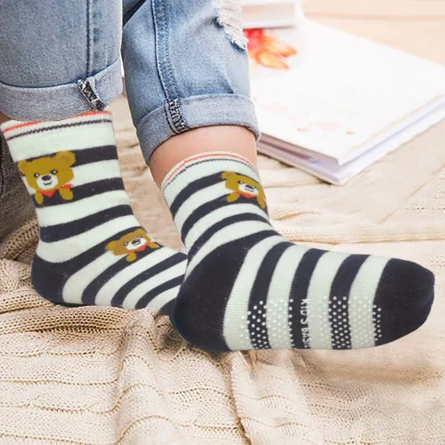 Miniatura 5 de 12 pares de calcetines antideslizantes antideslizantes para niños, calcetines de algodón para niños de 1-33-55-7 años de edad, niños y niñas