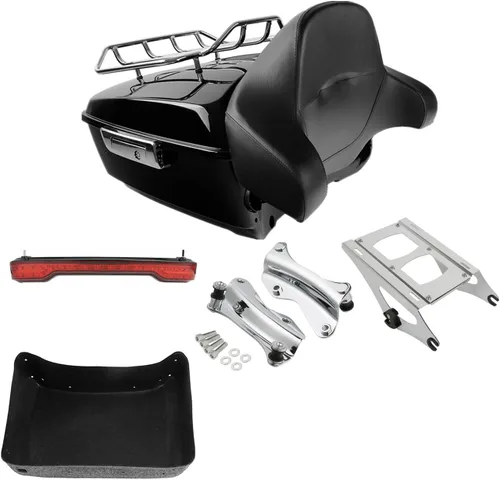 Miniatura 32 de TCMT Caja de maletero para motocicleta King con respaldo y portaequipajes, conjunto de luz trasera, para Harley Davidson 2014-2025 Touring CVO Road