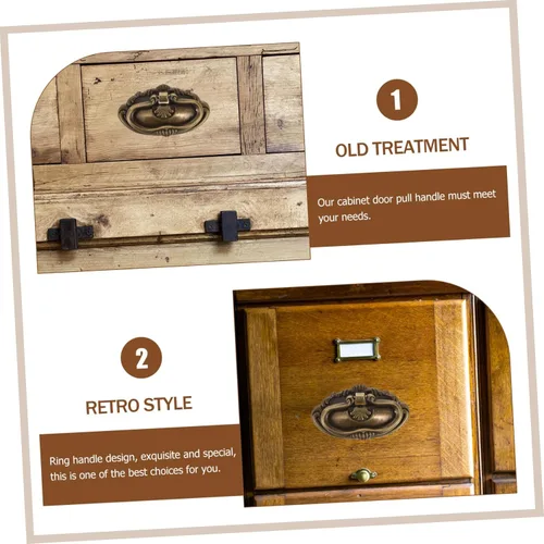 Miniatura 9 de OSALADI Actualiza tus muebles, manijas de cajón de 3.071 x 1.693 in, 5 juegos de herrajes de caja de madera, perillas vintage para armario