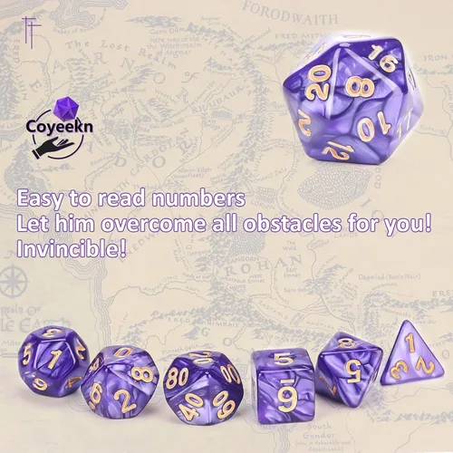Miniatura 3 de Coyeekn Juegos de Dados DND, 10 X 7 Juegos (70 Piezas) Dados Poliédricos para Dungeons and Dragons RPG MTG D&D Juego de Mesa con 1 Bolsa Grande D4
