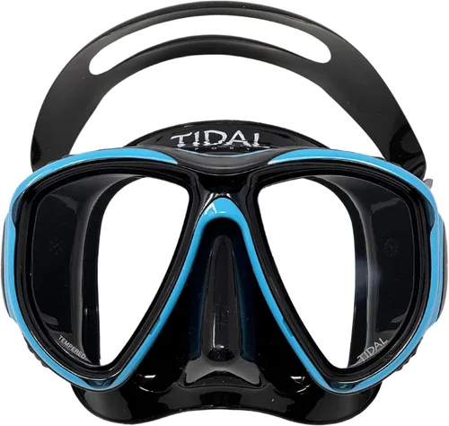 Máscara Tidal - Máscara avanzada de buceo antivaho para buceo, esnórquel, buceo libre y natación. Lente de vidrio templado gran angular. La mejor