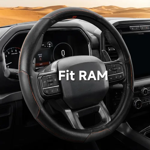 Miniatura 12 de West Llama Funda personalizada para volante de automóvil Dodge RAM 1500 2500 3500, 15.5-16 pulgadas