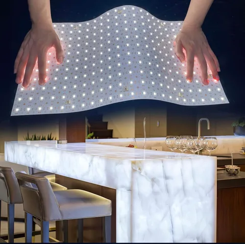 Miniatura 8 de Paquete de 4 hojas de retroiluminación LED de 24 V, 36 W, 4000 K, blanco, 19.3 x 9.6 pulgadas cada unidad, panel LED flexible regulable