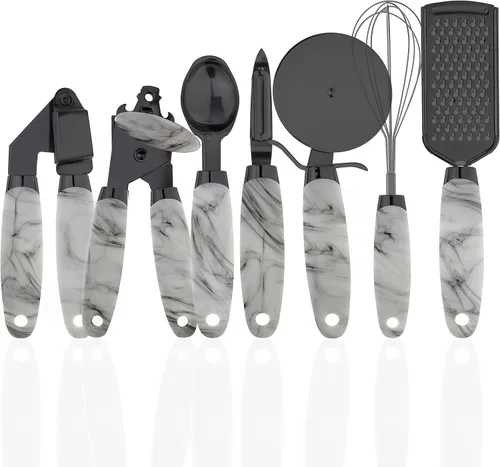 Miniatura 17 de COOK WITH COLOR juego de utensilios de cocina de acero inoxidable con revestimiento de cobre, con mangos suaves al tacto, 7 piezas