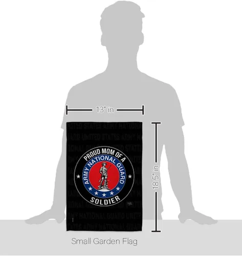 Miniatura 2 de Bandera de jardín con texto en inglés «Army Proud Mom Soldier» – Guardia Nacional de las Fuerzas Armadas ANG veterano militar estadounidense
