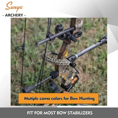 Miniatura 2 de SUNYA Archery Bow Wrist Sling, 550 Paracord Strap with Stretch Lanyard. Fit Compound Bow Stabilizers Montaje de aluminio-Camo