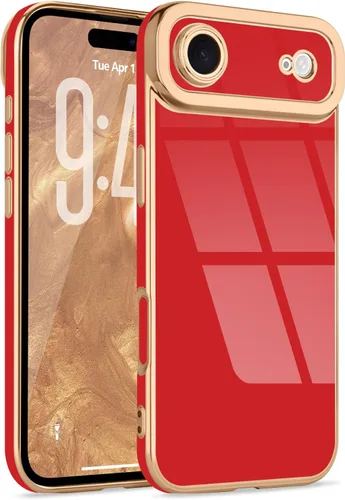 Miniatura 186 de Lafunda Diseñada para iPhone 13 Pro, fundas lujosas con chapado lindo para mujeres y niñas, elegante borde dorado, a prueba de golpes, TPU con funda