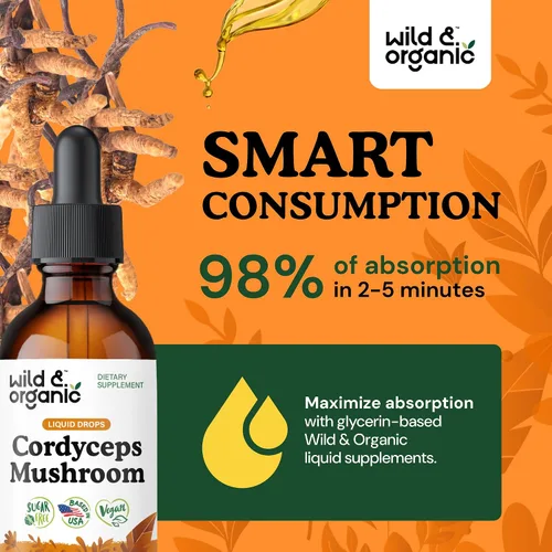 Miniatura 4 de Tintura de hongos Cordyceps Wild & Organic - Apoyo energético y inmunológico - Suplemento de extracto Cordyceps Sinensis - Gotas de hongos líquidos