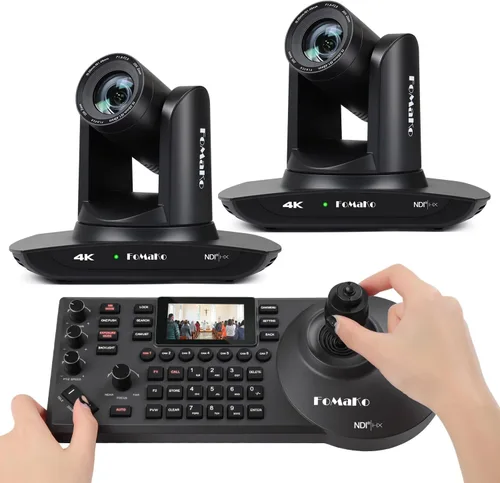 Miniatura 10 de FoMaKo Cámara PTZ HDMI K20UH 4K con seguimiento automático AI (Gen 3), certificado NDI HX3, zoom óptico 20X, USB 3.0/LAN, cámara PTZ 4K para Negro