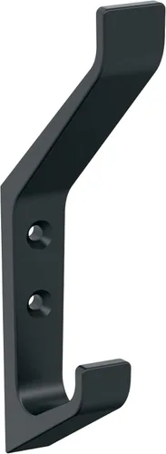 Amerock H37003MB | Gancho decorativo de doble punta para pared Emerge | Gancho de pared mate negro para abrigos, sombreros, mochilas, bolsos | Negro