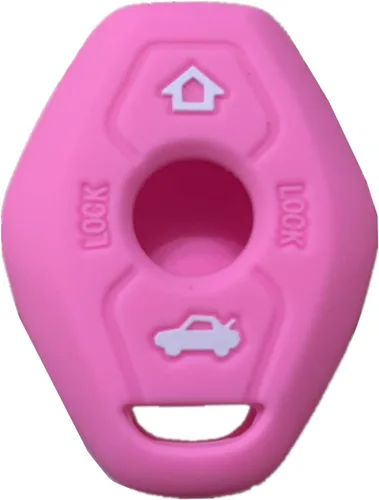 Funda de silicona para llavero de entrada sin llave, protector de repuesto para BMW 3 5 7 Series M3 M5 M6 X3 X5 Z3 Z4 Z8 LX11FZV (rosa)