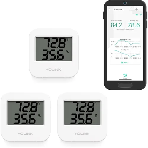 Miniatura 12 de YoLink Sensor inalámbrico inteligente de temperatura y humedad, amplio rango de temperatura para refrigerador, invernadero, jaula de mascotas