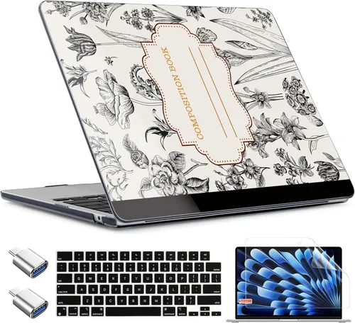 Miniatura 43 de TWOLSKOO Funda para MacBook Air de 15 pulgadas 2025 2024 2023 versión M4 A3241 M3 A3114 M2 A2941, carcasa rígida de plástico y protector