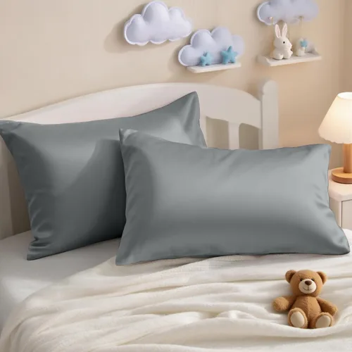 Miniatura 20 de NTBAY - Fundas de almohada de algodón egipcio para niños pequeños - Juego de 2 - Fundas de almohada de viaje - Fundas de 13x18 pulgadas de algodón