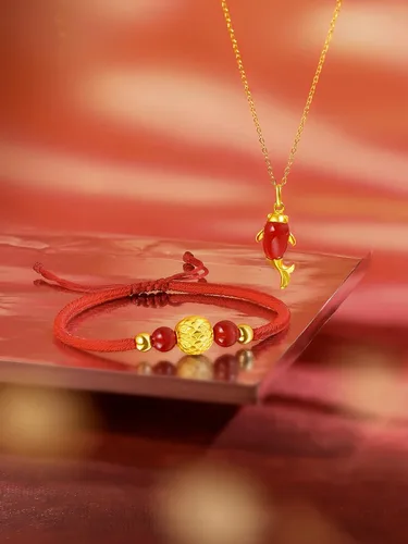 Miniatura 8 de ZHOU LIU FU 24K Solid Gold Bracelet Luck Fish Real Gold Charm Bracelet Adjustable Jewelry Braided Bracelet for Women Teens Girls