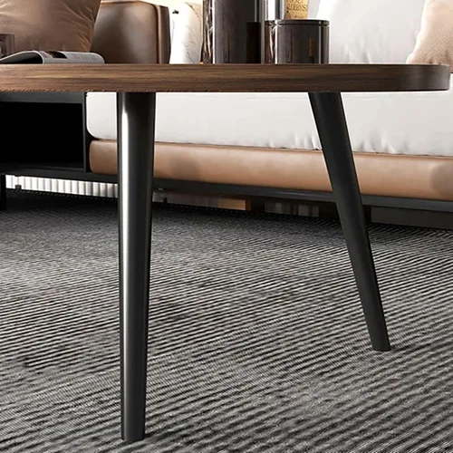 Miniatura 5 de Mesa auxiliar, moderna mesa de centro pequeña con 3 patas, mesa de cóctel de madera, mesa auxiliar de centro retro para sala de estar, fácil Negro