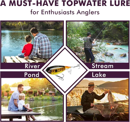 Miniatura 7 de TRUSCEND PoPobait con ganchos BKK, señuelos de pesca para lubina, lucio, lucio, perca almizclada, señuelo flotante para agua dulce o salada