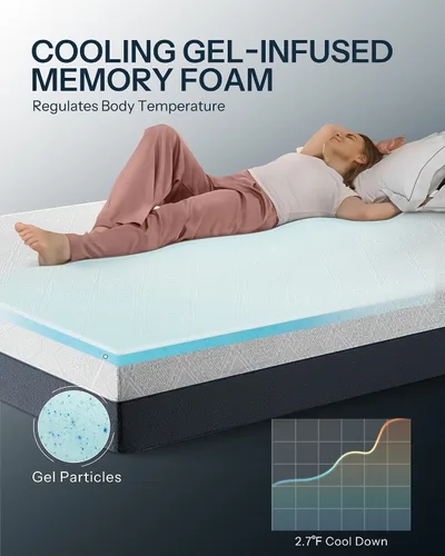 Miniatura 4 de Colchón de tamaño individual Life Balance, colchón de espuma viscoelástica de 8 pulgadas con sueño nocturno refrescante y alivio de presión