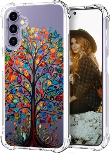 Miniatura 9 de Hungo Funda compatible con Samsung Galaxy S25 Plus/S24 Plus, diseño transparente, diseño femenino de piel femenina S24+ S25+ de astronauta