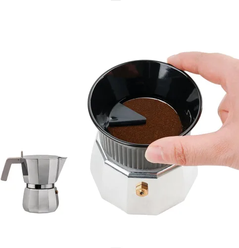watchget Embudo Dosificador de Moka Pot - Anillo Dosificador de Espresso de 54mm, Receptor de Polvo de Plástico y Herramienta de Distribución para