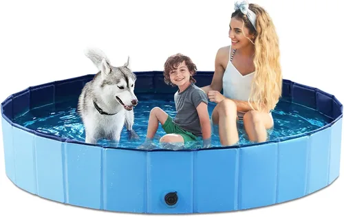 Miniatura 26 de Jasonwell Piscina plegable para perros y mascotas, piscina plegable para mascotas, bañera para niños, piscina para cachorros, perros pequeños, Mdf