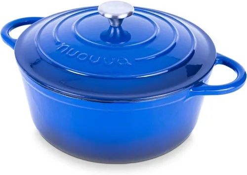 Miniatura 32 de Nuovva Olla Holandesa de Hierro Fundido Esmaltado con Tapa – Cazuela Antiadherente de 6.4 Cuartos – Resistente y Apta para Horno hasta 500°F