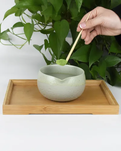 Miniatura 3 de Artcome Juego de herramientas Matcha: cuenco con boquilla de vertido, batidor, soporte para batidor, cuchara de té, colador matcha, cuchara de té