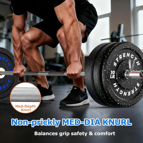 Miniatura 6 de XDDIAS Placas de parachoques de 2 pulgadas, juego de discos de peso olímpicos de goma para entrenamiento de fuerza en el gimnasio en casa, 20-260