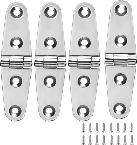 Miniatura 8 de Bisagras de barco resistentes de acero inoxidable de grado marino, 4 pulgadas x 1 pulgada (4.016 in x 1.024 in), sin ruido, acero inoxidable 316