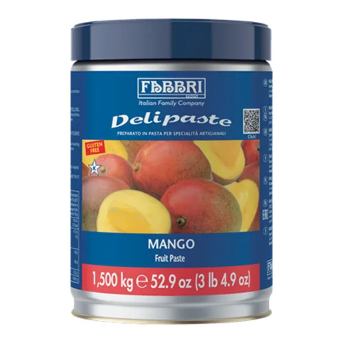 Fabbri Delipaste Mango, Compuesto aromatizante para gelato, helado, servicio suave, pastelería y confitería - 1 lata de 3.3 lb